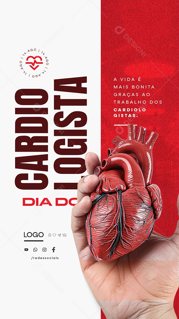 Story Dia Do Cardiologista 14 de Agosto Social Media PSD Editável