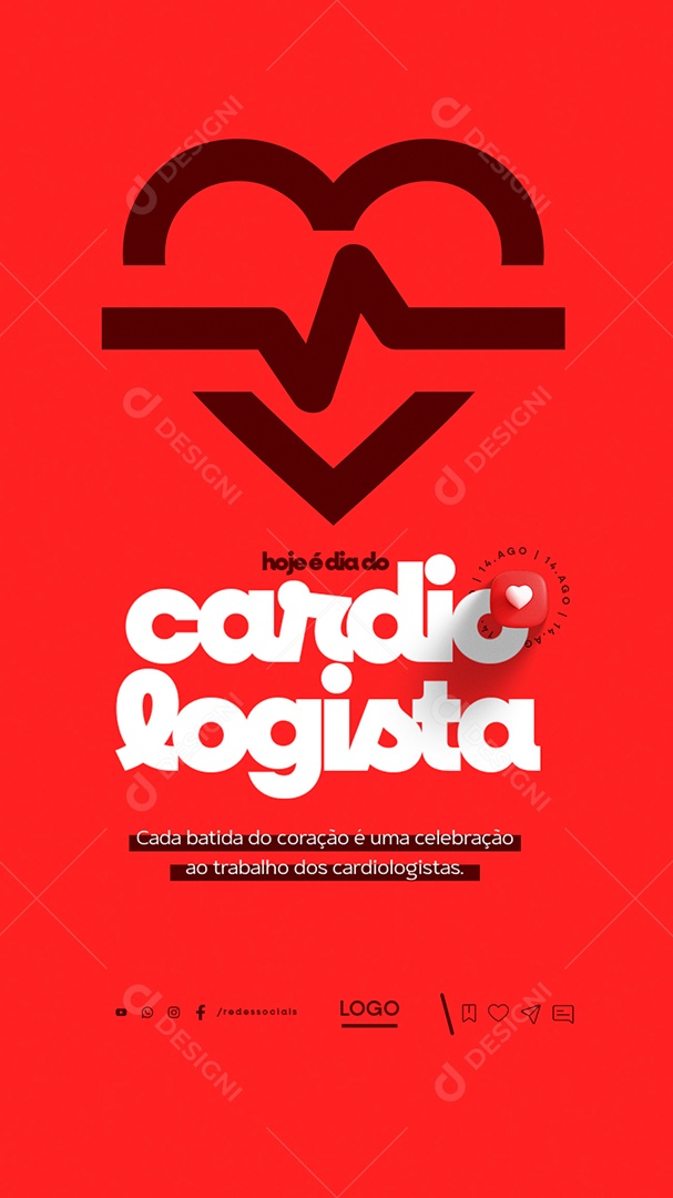 Story Dia Do Cardiologista 14 de Agosto Social Media PSD Editável
