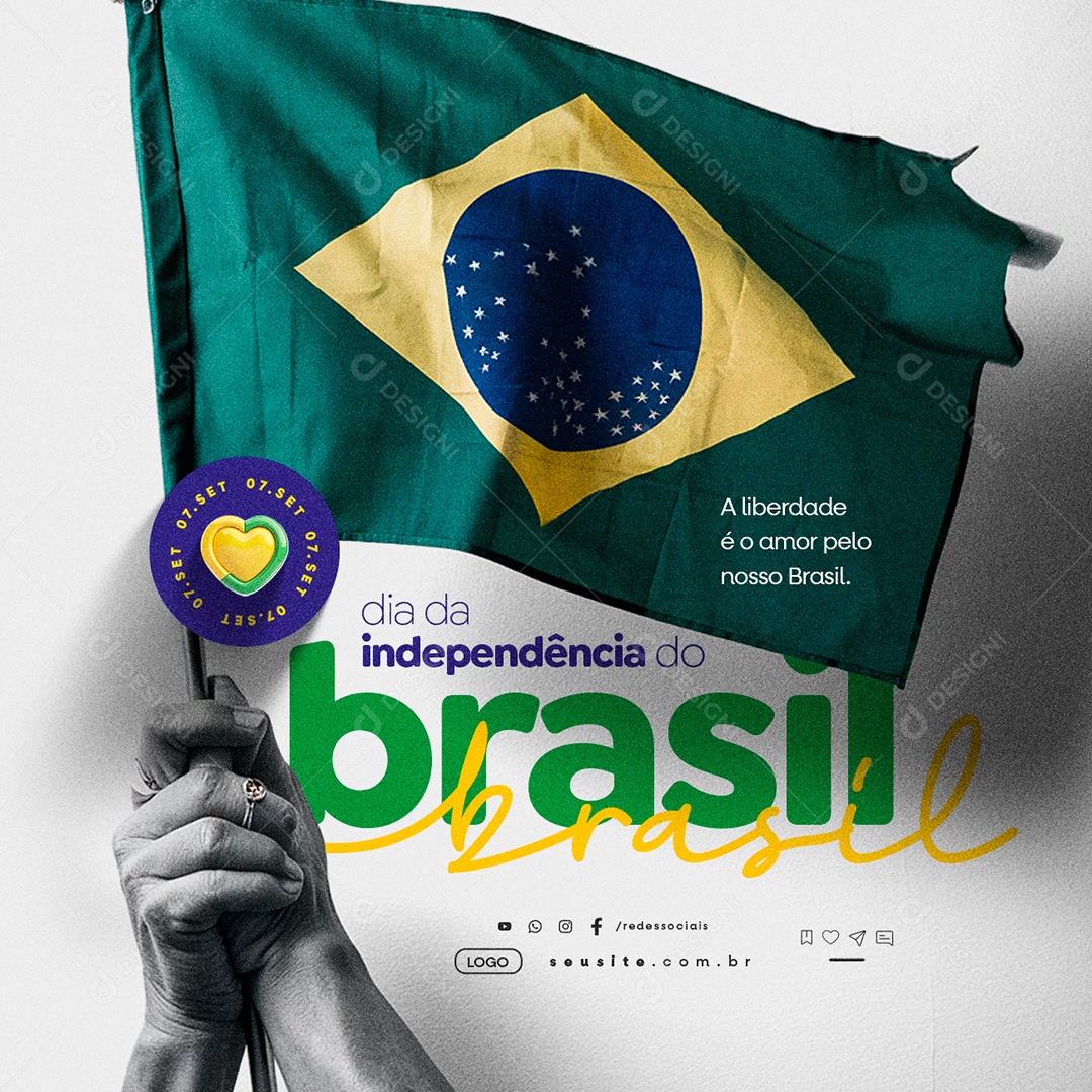 Dia da Independência do Brasil 07 de Setembro Social Media PSD Editável