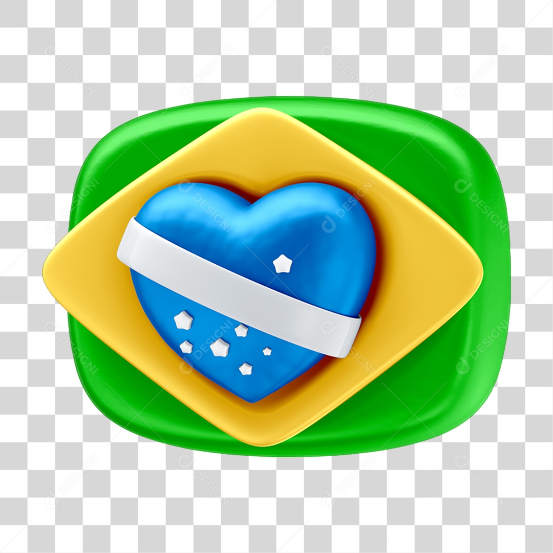 Ícone Coração Brasil PNG Transparente