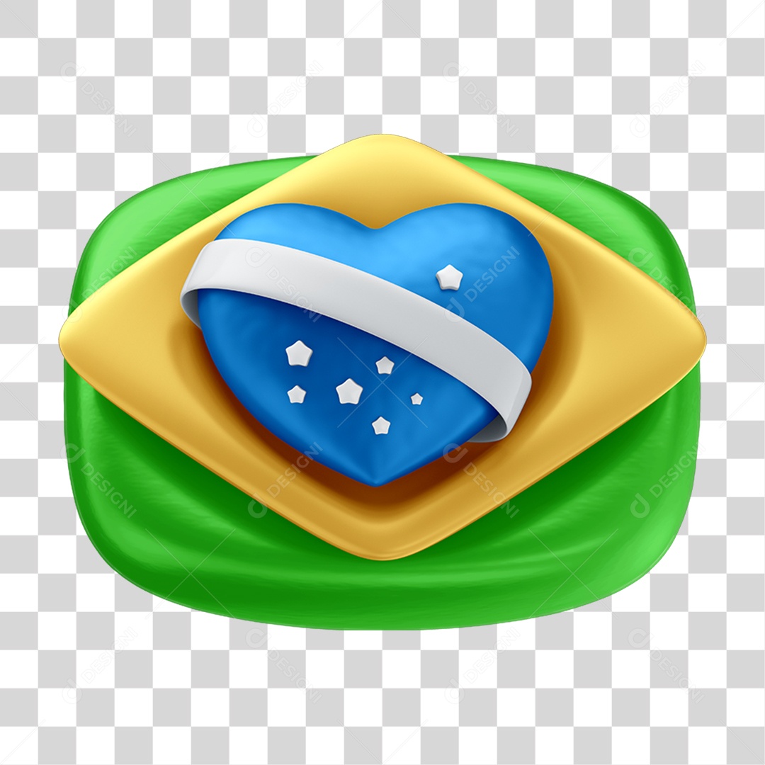 Ícone Coração Brasil PNG Transparente
