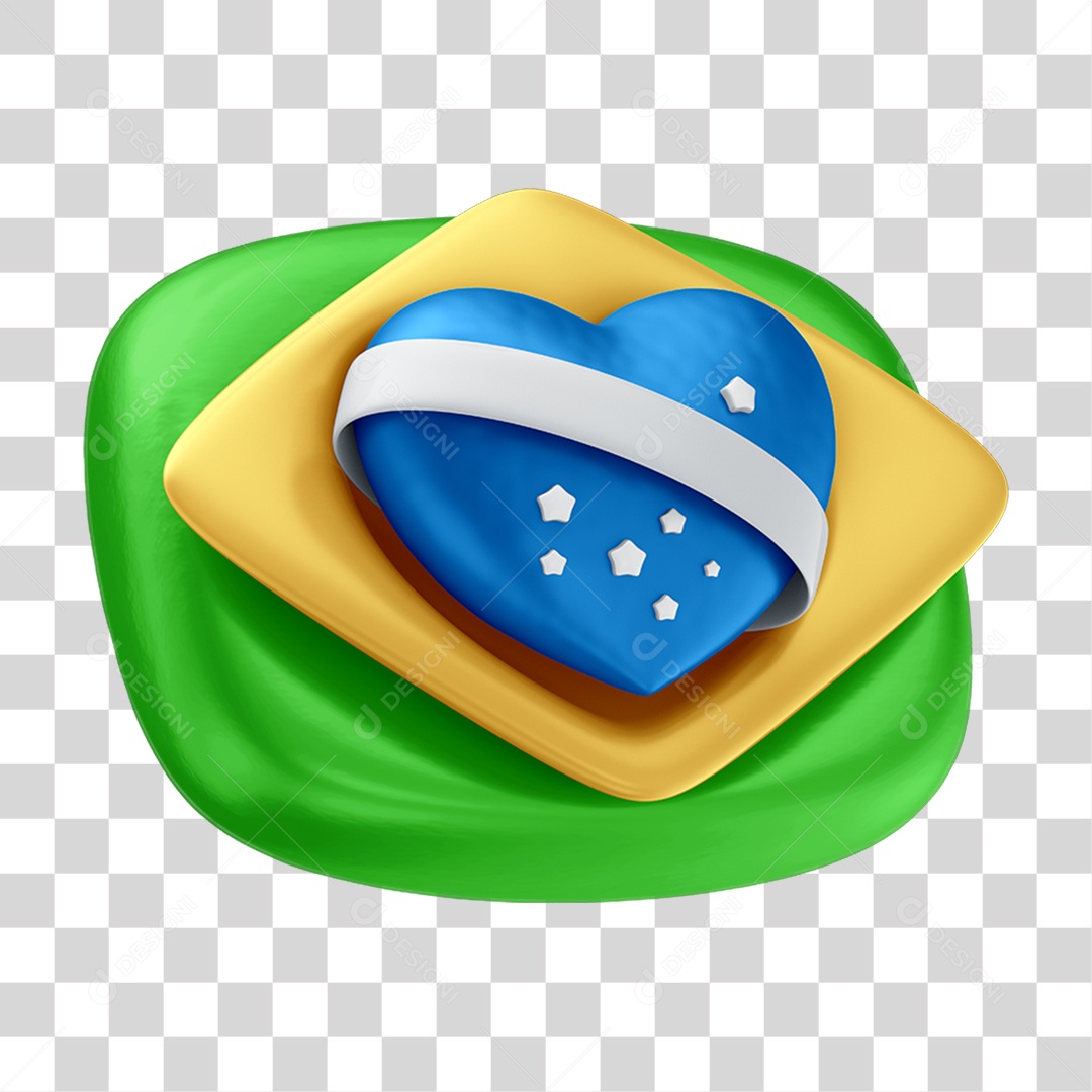 Ícone Coração Brasil PNG Transparente