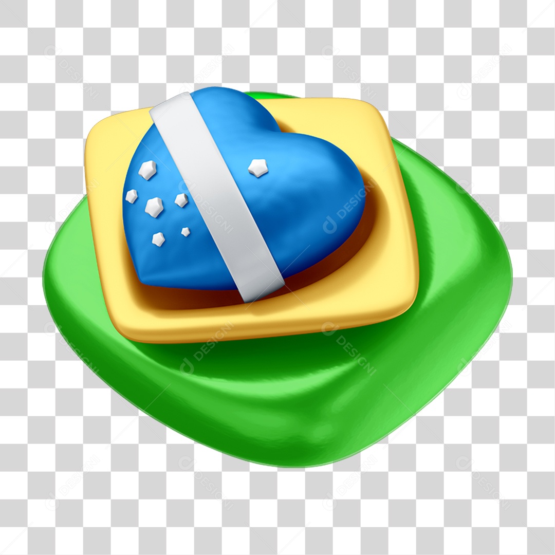 Ícone Coração Brasil PNG Transparente