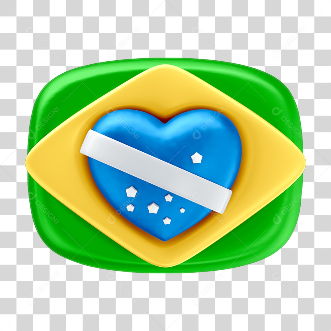 Ícone Coração Brasil PNG Transparente
