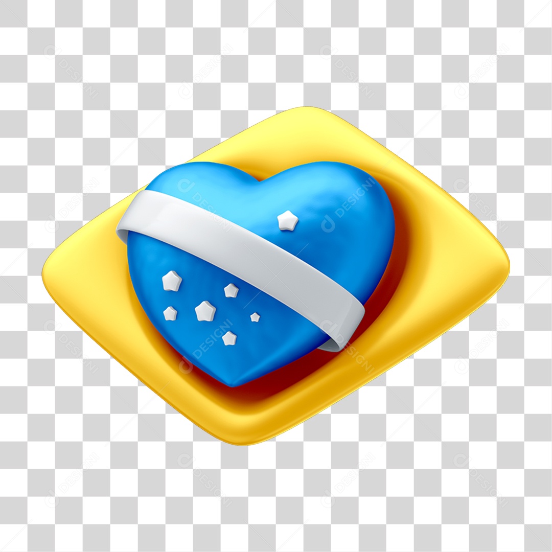 Ícone Coração Brasil PNG Transparente
