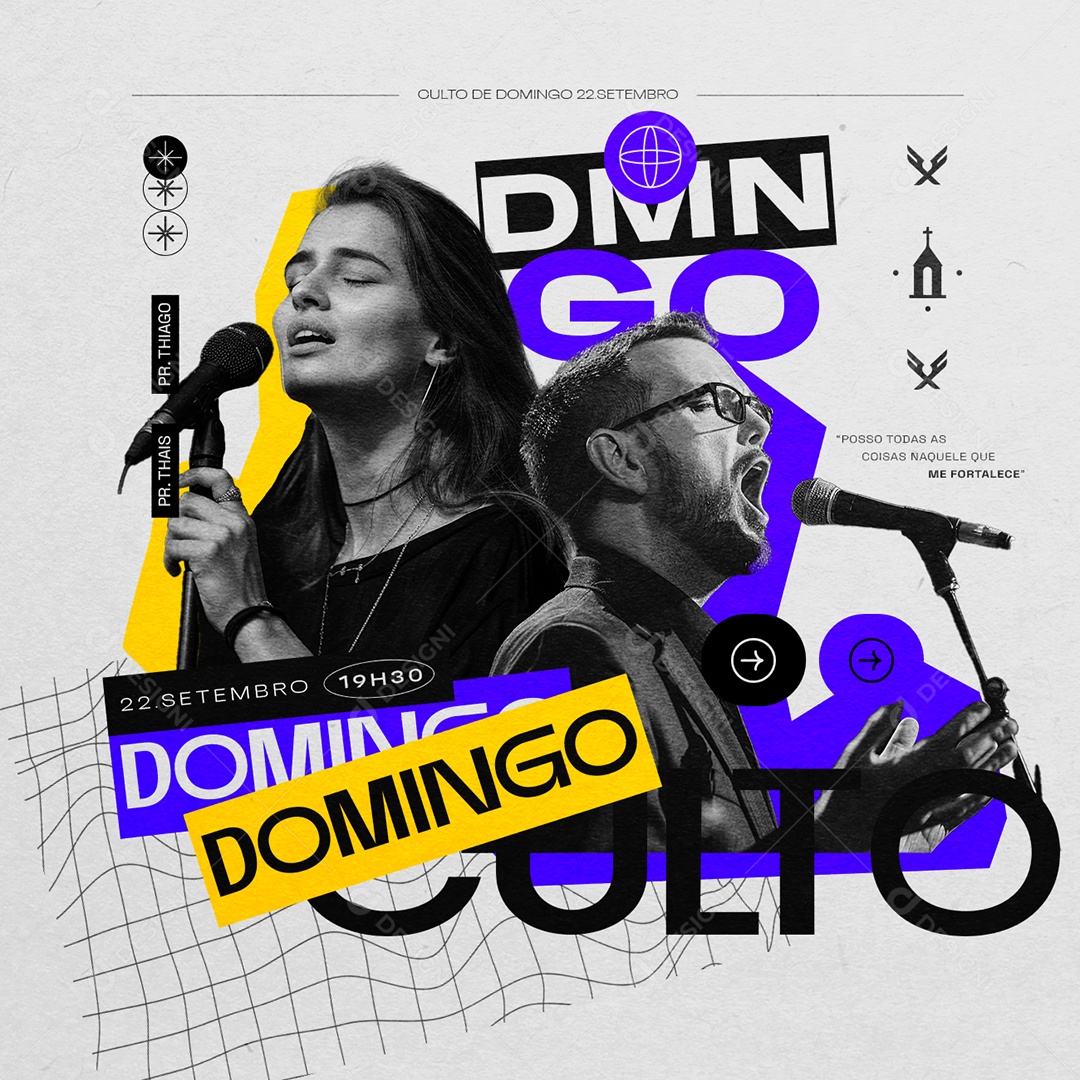 Gospel Domingo Social Media PSD Editável