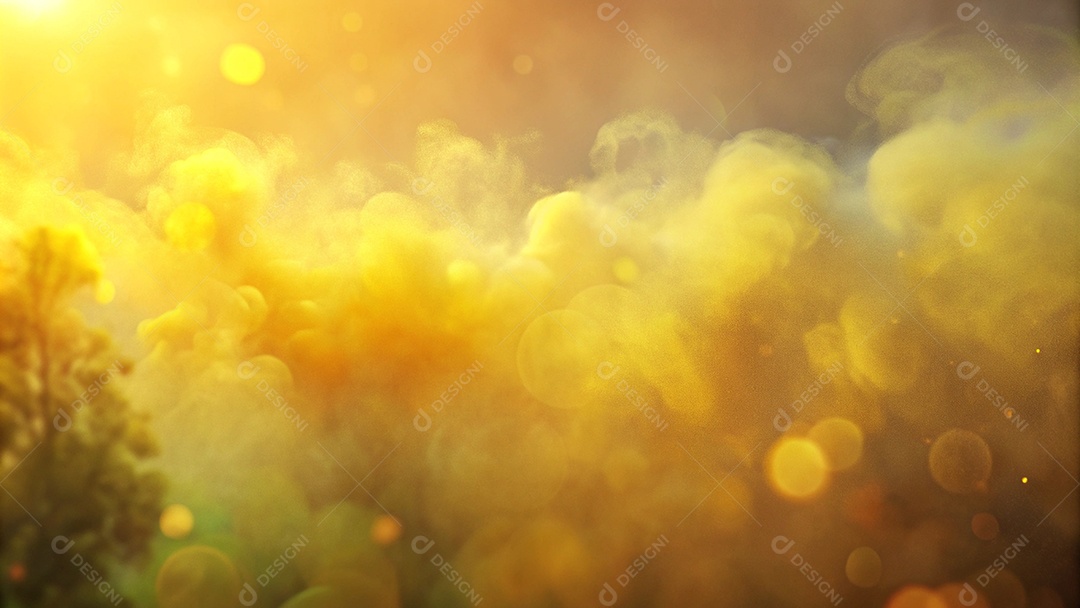 Fundo papel de parede amarelo com textura de fumaça e bolas