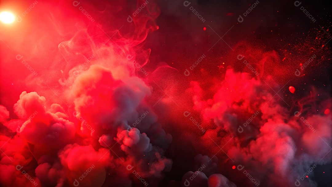 Fundo background vermelho com fumaça e luz