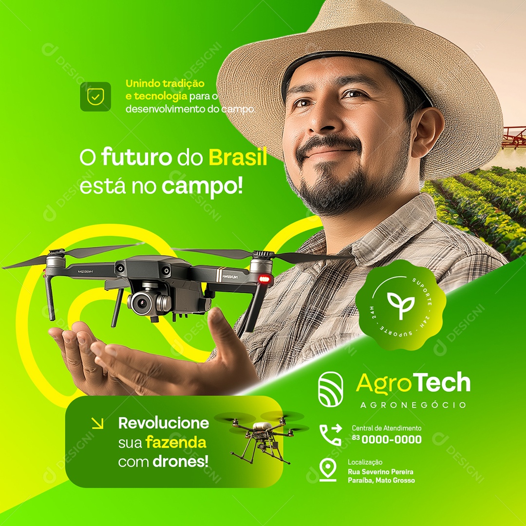 Agro Tech O Futuro do Brasil Está no Campo Social Media PSD Editável
