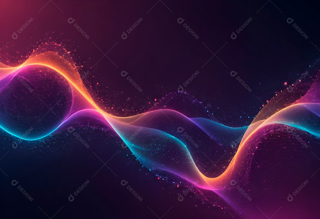 Ponto de ponto abstrato conecta-se com linha gradiente e design de linha de onda intrincado estético, rede social de internacionalização ou conceito de tecnologia de conexão de big data de negócios