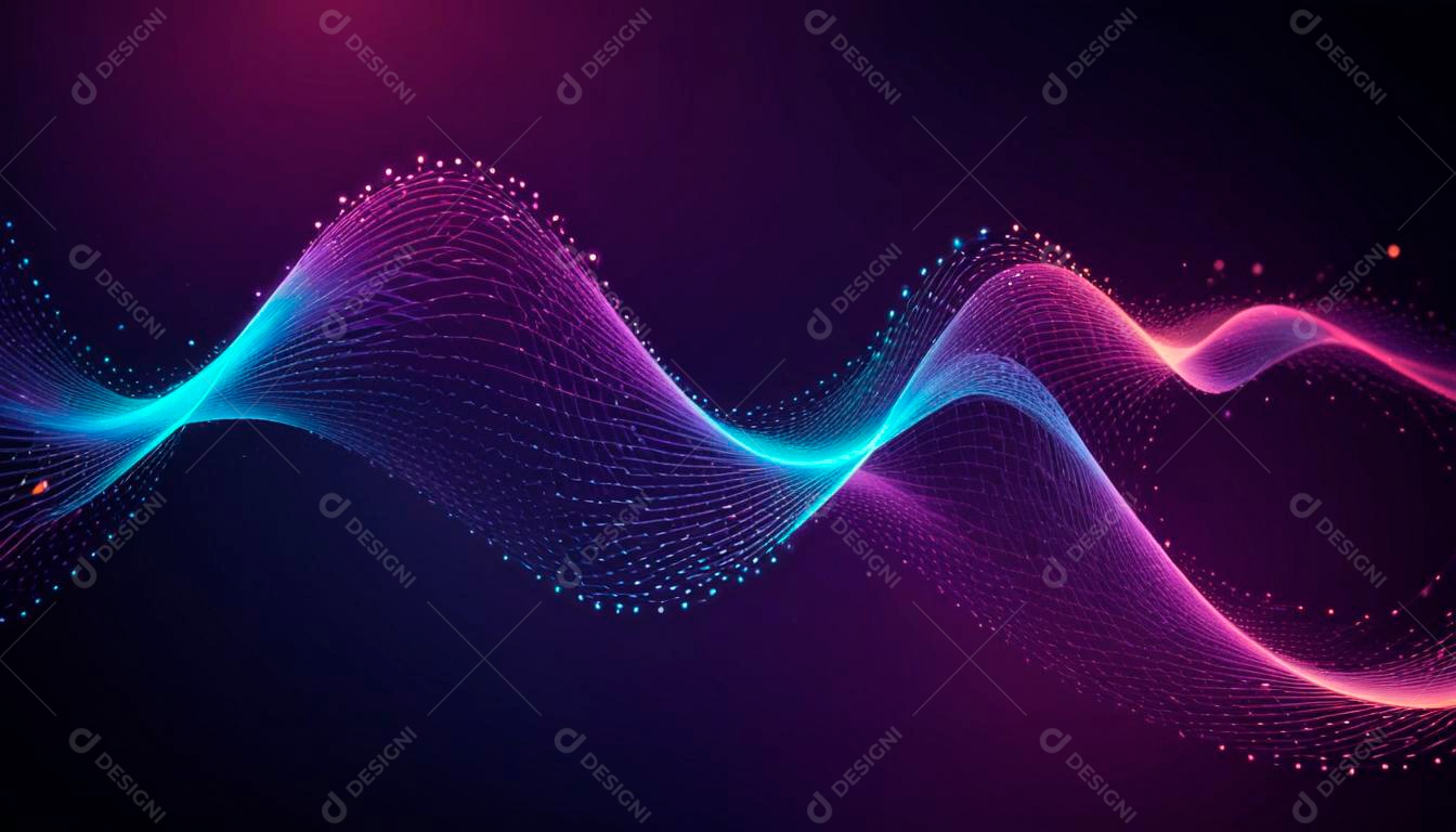 Ponto de ponto abstrato conecta-se com linha gradiente e design de linha de onda intrincado estético, rede social de internacionalização ou conceito de tecnologia de conexão de big data de negócios.