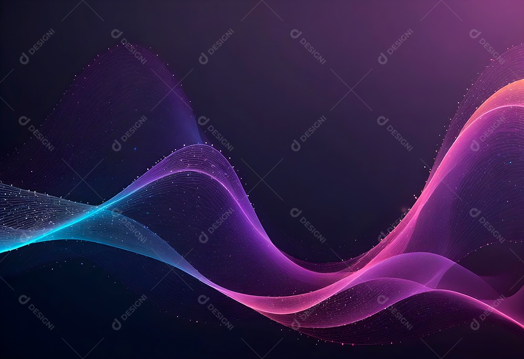 Ponto de ponto abstrato conecta-se com linha gradiente e design de linha de onda intrincado estético, rede social de internacionalização ou conceito de tecnologia de conexão de big data de negócios Ponto de ponto abstrato conecta-se com linha gradient