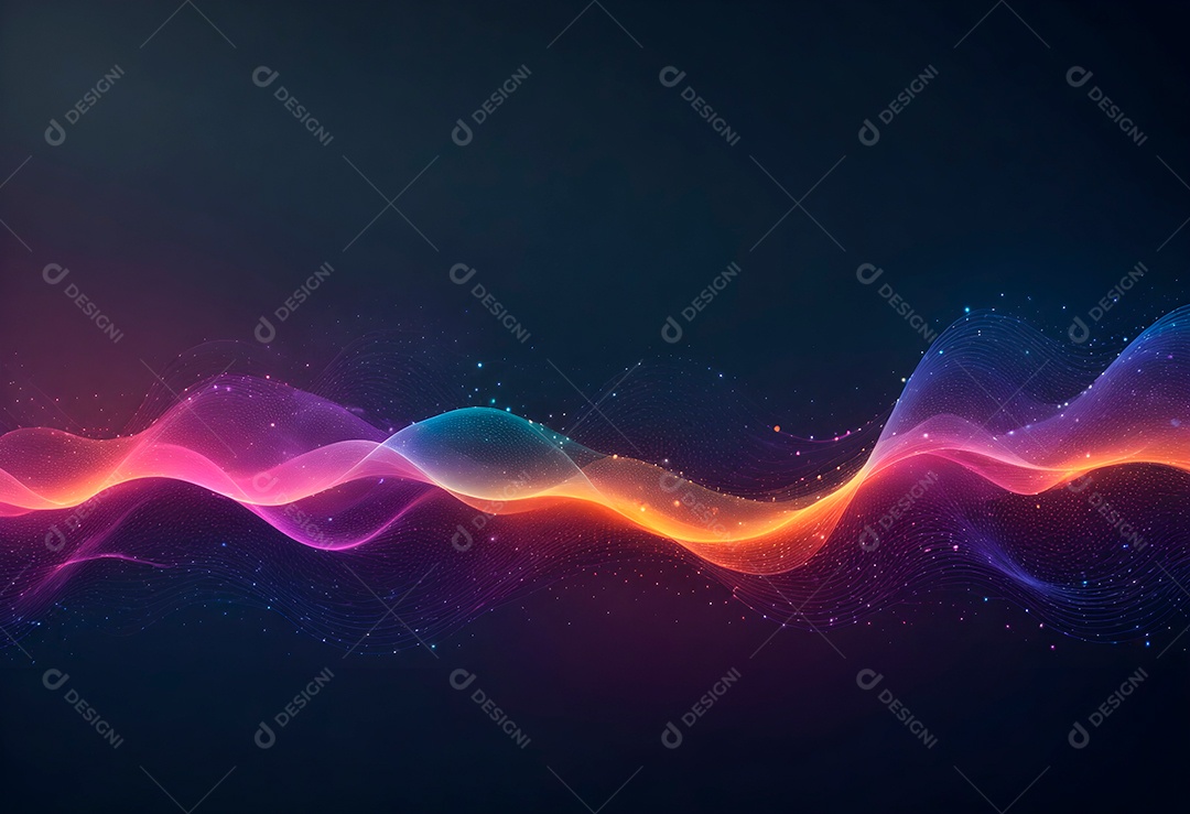 Ponto de ponto abstrato conecta-se com linha gradiente e design de linha de onda intrincado estético, rede social de internacionalização ou conceito de tecnologia de conexão de big data de negócios