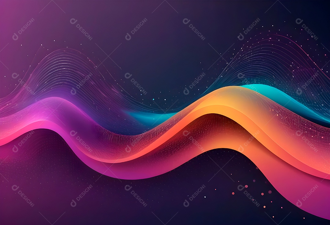 Ponto de ponto abstrato conecta-se com linha de gradiente e design de linha de onda intrincada estética rede social de internacionalização ou conceito de tecnologia de conexão de big data de negócios