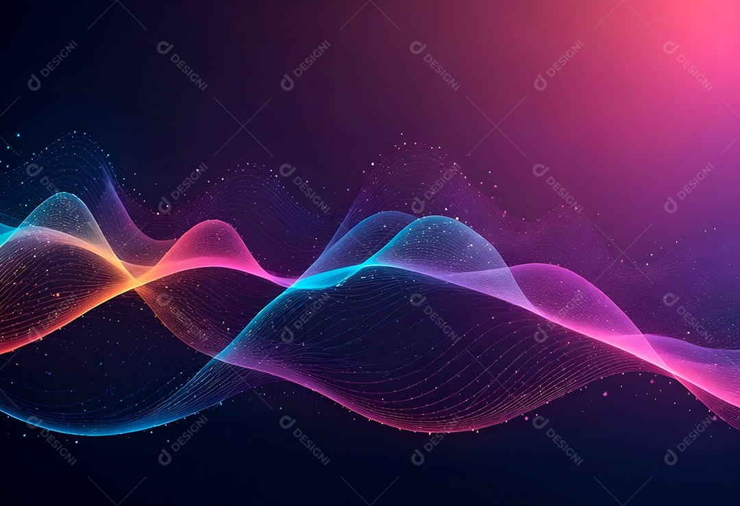 Ponto de ponto abstrato conecta-se com linha gradiente e design de linha de onda intrincado estético, rede social de internacionalização ou conceito de tecnologia de conexão de big data de negócios