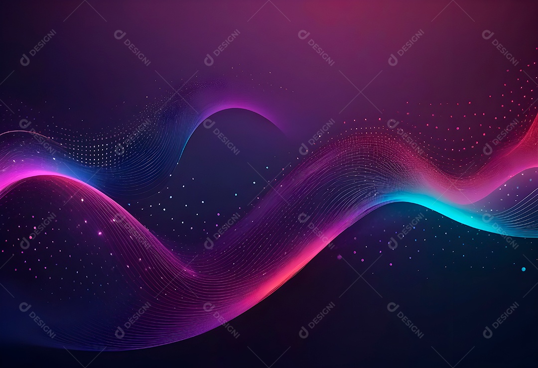 Ponto de ponto abstrato conecta-se com linha de gradiente e design de linha de onda intrincada estética rede social de internacionalização ou conceito de tecnologia de conexão de big data de negócios