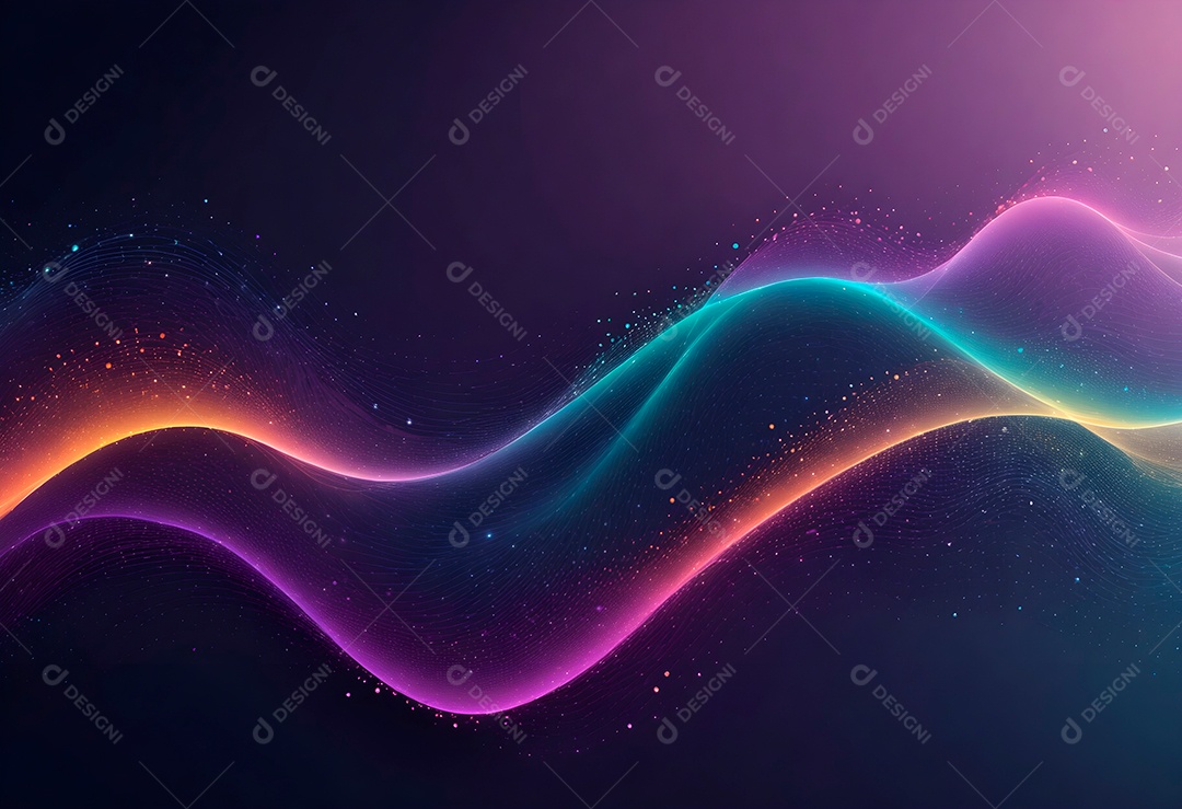 Ponto de ponto abstrato conecta-se com linha gradiente e design de linha de onda intrincado estético, rede social de internacionalização ou conceito de tecnologia de conexão de big data de negócios