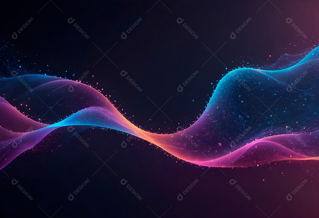 Ponto de ponto abstrato conecta-se com linha gradiente e design de linha de onda intrincado estético, rede social de internacionalização ou conceito de tecnologia de conexão de big data de negócios