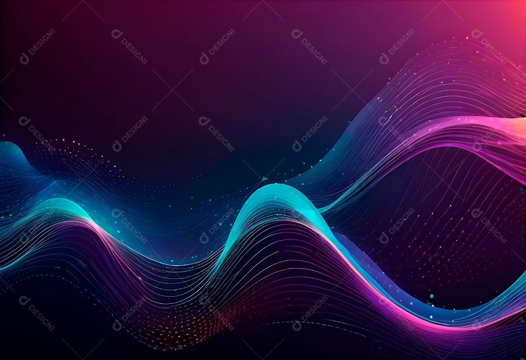 Ponto de ponto abstrato conecta-se com linha de gradiente e design de linha de onda intrincada estética rede social de internacionalização ou conceito de tecnologia de conexão de big data de negócios