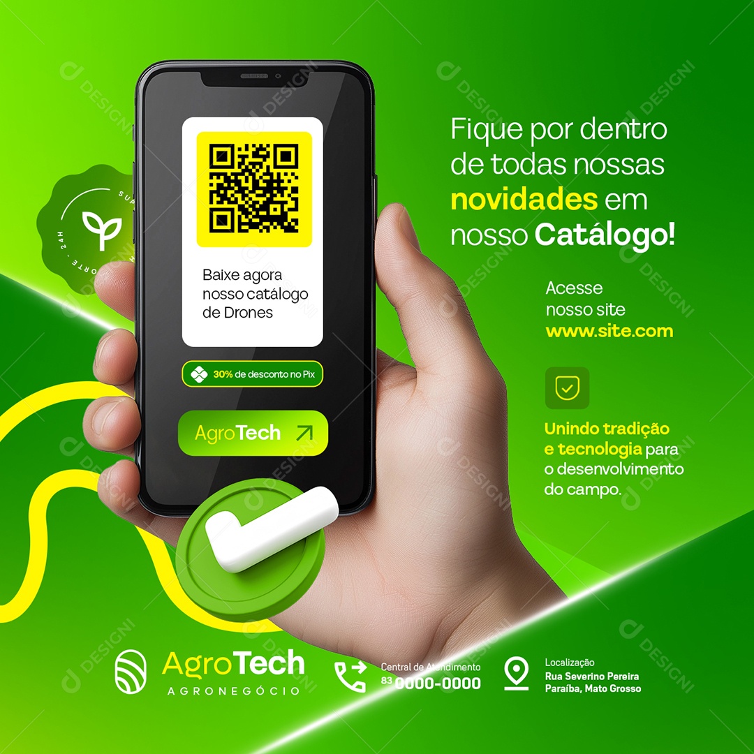 Agro Tech Novidades em Nosso Cátalogo Social Media PSD Editável