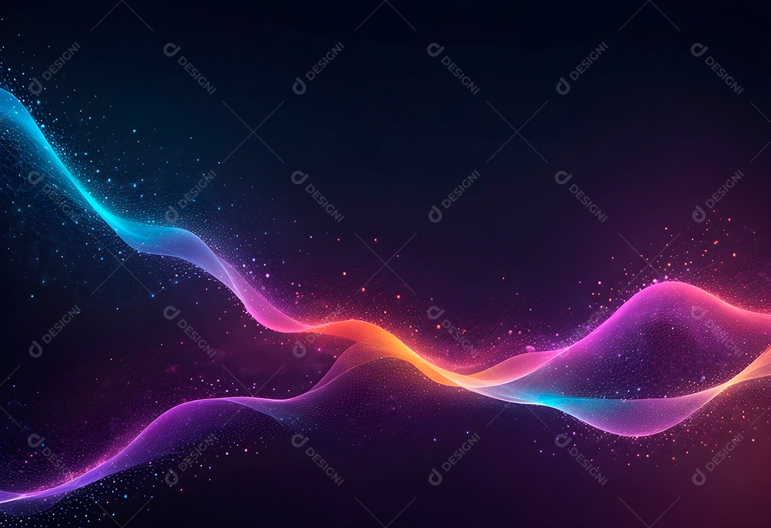 Ponto de ponto abstrato conecta-se com linha gradiente e design de linha de onda intrincado estético, rede social de internacionalização ou conceito de tecnologia de conexão de big data de negócios