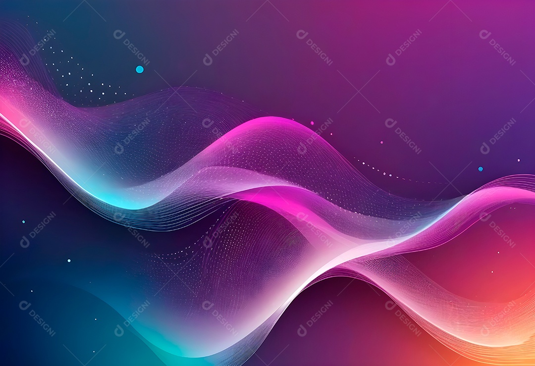 Ponto de ponto abstrato conecta-se com linha de gradiente e design de linha de onda intrincada estética rede social de internacionalização ou conceito de tecnologia de conexão de big data de negócios