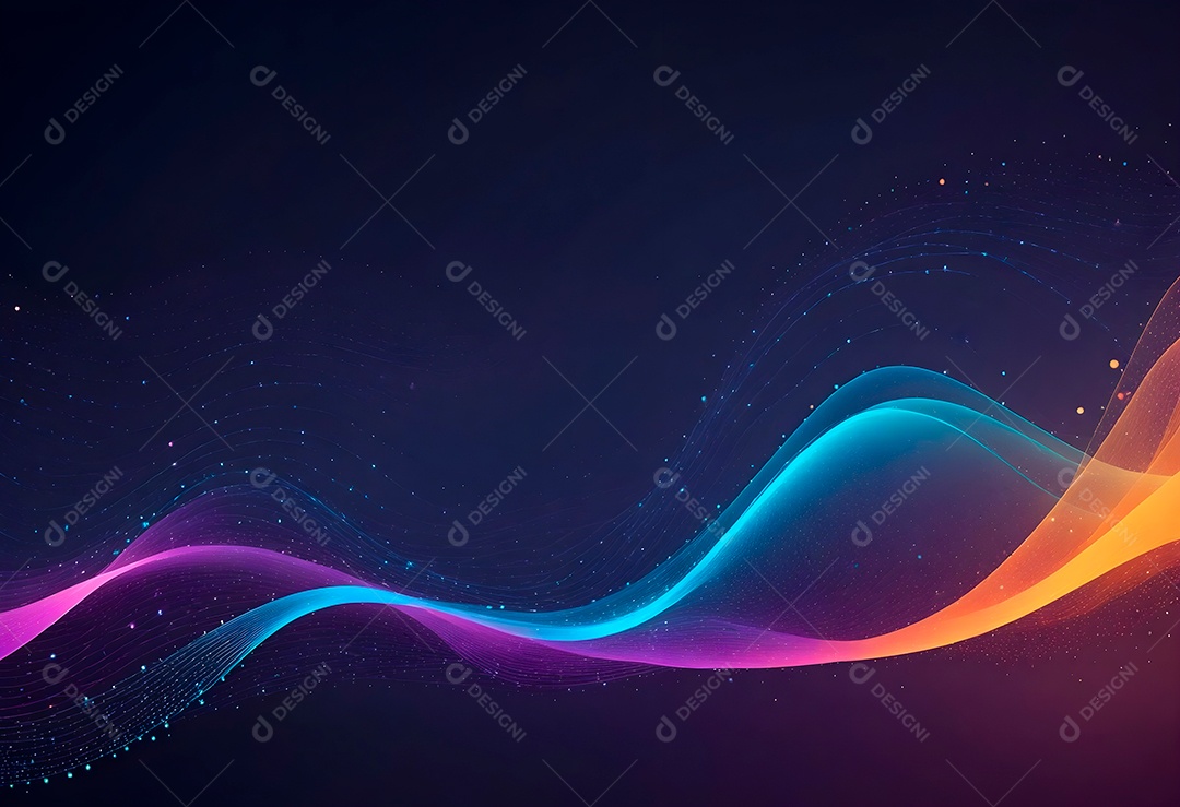 Ponto de ponto abstrato conecta-se com linha gradiente e design de linha de onda intrincado estético, rede social de internacionalização ou conceito de tecnologia de conexão de big data de negócios