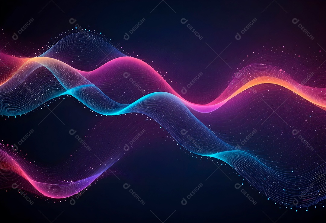 Ponto de ponto abstrato conecta-se com linha gradiente e design de linha de onda intrincado estético, rede social de internacionalização ou conceito de tecnologia de conexão de big data de negócios