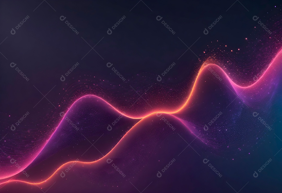 Ponto de ponto abstrato conecta-se com linha gradiente e design de linha de onda intrincado estético, rede social de internacionalização ou conceito de tecnologia de conexão de big data de negócios