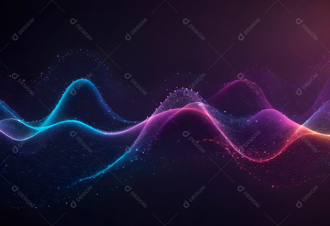 Ponto de ponto abstrato conecta-se com linha gradiente e design de linha de onda intrincado estético, rede social de internacionalização ou conceito de tecnologia de conexão de big data de negócios