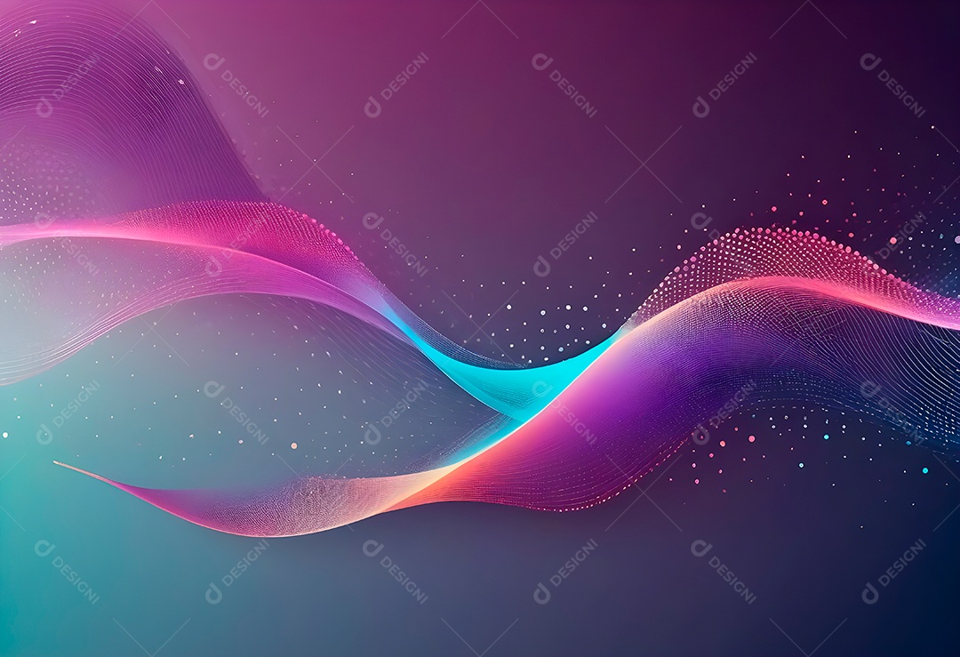 Ponto de ponto abstrato conecta-se com linha de gradiente e design de linha de onda intrincada estética rede social de internacionalização ou conceito de tecnologia de conexão de big data de negócios