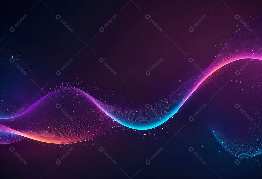 Ponto de ponto abstrato conecta-se com linha gradiente e design de linha de onda intrincado estético, rede social de internacionalização ou conceito de tecnologia de conexão de big data de negócios