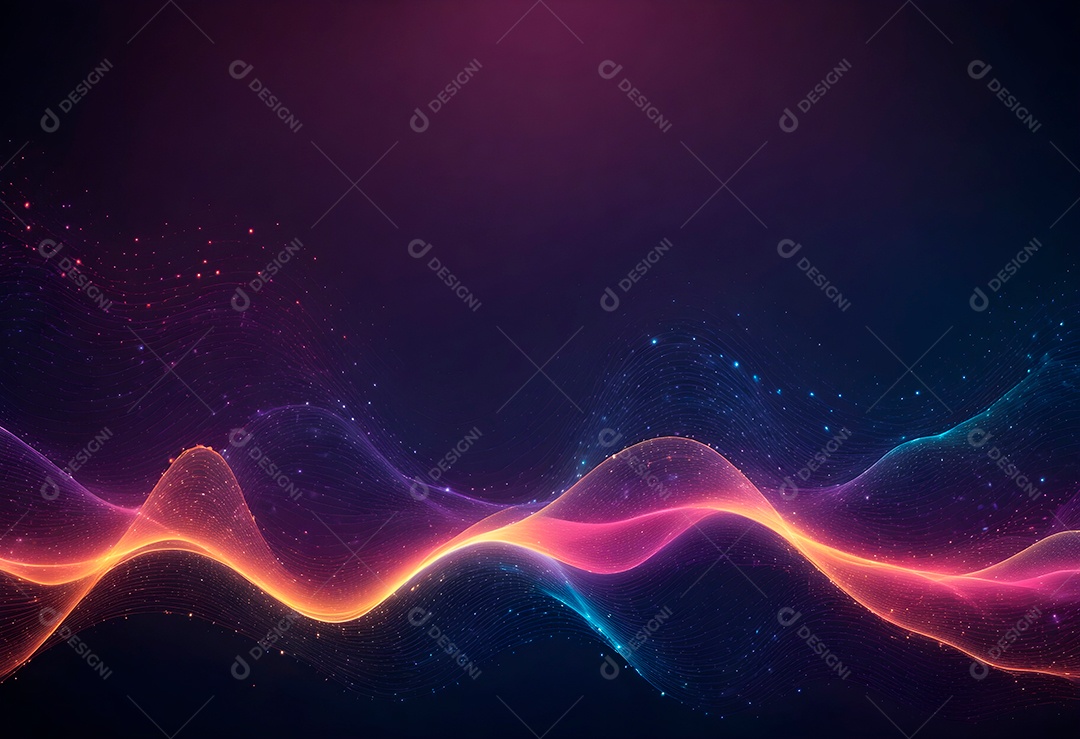 Ponto de ponto abstrato conecta-se com linha gradiente e design de linha de onda intrincado estético, rede social de internacionalização ou conceito de tecnologia de conexão de big data de negócios