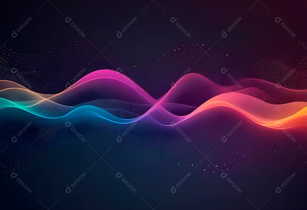 Ponto de ponto abstrato conecta-se com linha de gradiente e design de linha de onda intrincada estética rede social de internacionalização ou conceito de tecnologia de conexão de big data de negócios