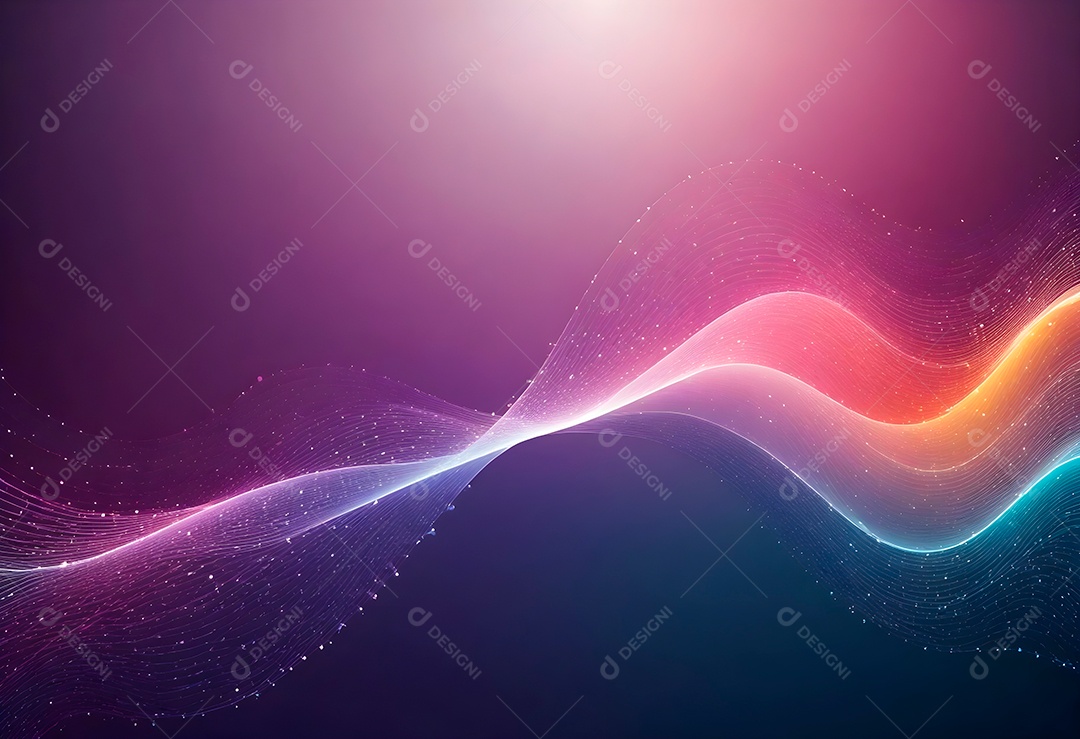 Ponto de ponto abstrato conecta-se com linha gradiente e design de linha de onda intrincado estético, rede social de internacionalização ou conceito de tecnologia de conexão de big data de negócios