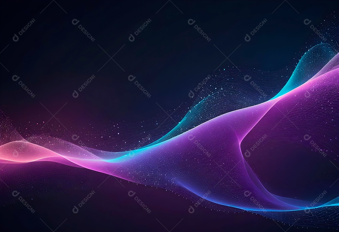 Ponto de ponto abstrato conecta-se com linha gradiente e design de linha de onda intrincado estético, rede social de internacionalização ou conceito de tecnologia de conexão de big data de negócios