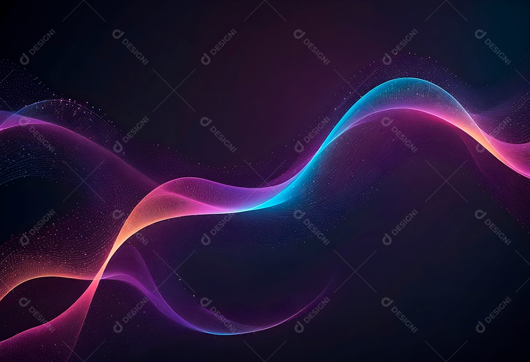 Ponto de ponto abstrato conecta-se com linha gradiente e design de linha de onda intrincado estético, rede social de internacionalização ou conceito de tecnologia de conexão de big data de negócios