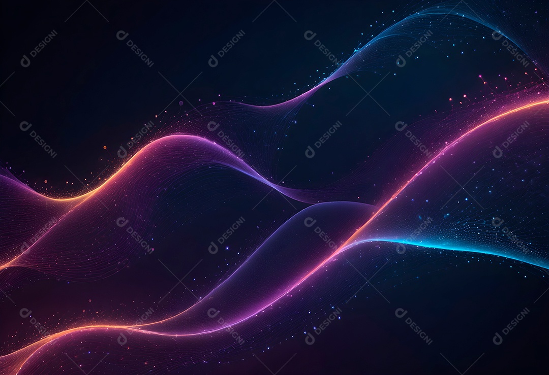 Ponto de ponto abstrato conecta-se com linha gradiente e design de linha de onda intrincado estético, rede social de internacionalização ou conceito de tecnologia de conexão de big data de negócios