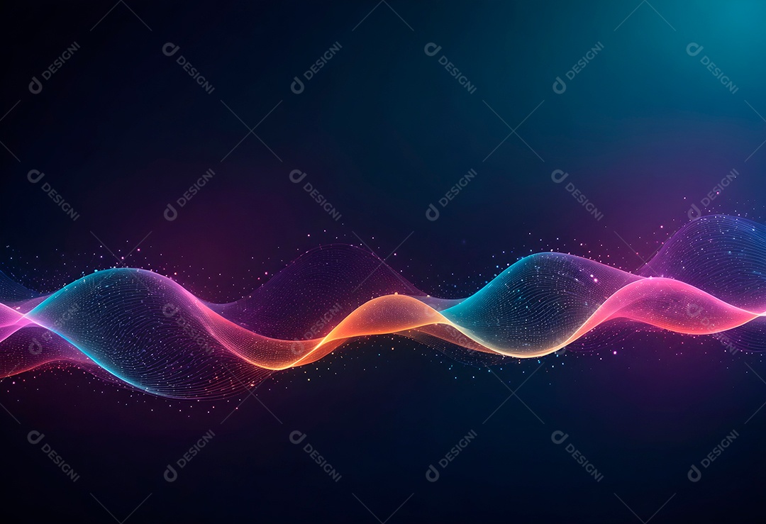 Ponto de ponto abstrato conecta-se com linha gradiente e design de linha de onda intrincado estético, rede social de internacionalização ou conceito de tecnologia de conexão de big data de negócios