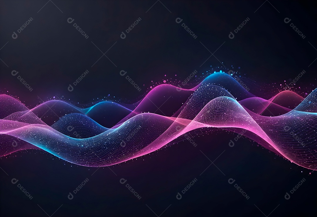 Ponto de ponto abstrato conecta-se com linha gradiente e design de linha de onda intrincado estético, rede social de internacionalização ou conceito de tecnologia de conexão de big data de negócios