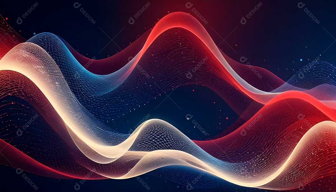 Ponto de ponto abstrato conecta-se com linha de gradiente e design de linha de onda intrincada estética rede social de internacionalização ou conceito de tecnologia de conexão de big data de negócios