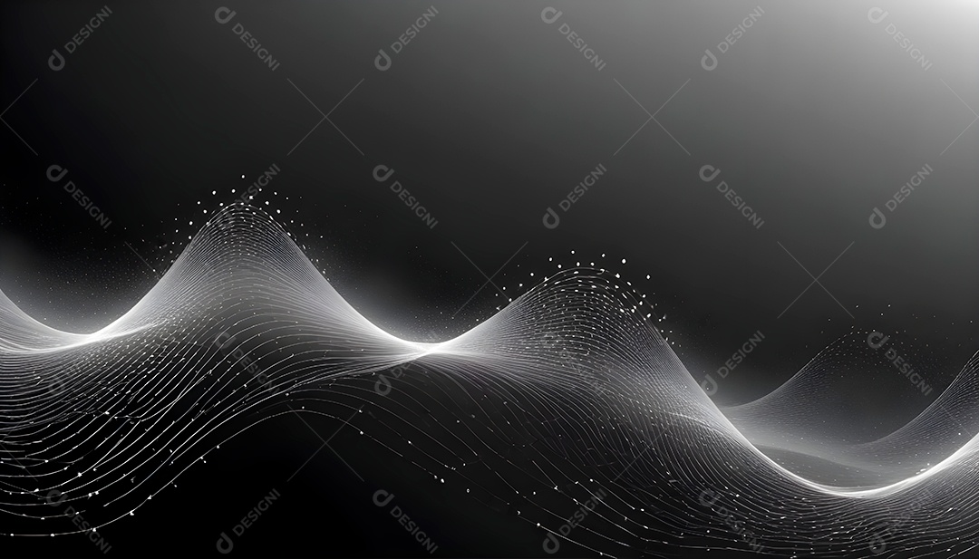 Ponto de ponto abstrato conecta-se com linha de gradiente e design de linha de onda intrincada estética rede social de internacionalização ou conceito de tecnologia de conexão de big data de negócios