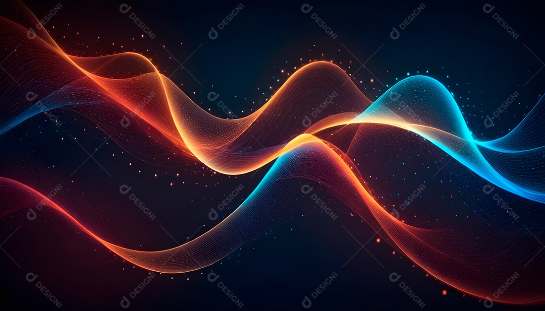 Ponto de ponto abstrato conecta-se com linha de gradiente e design de linha de onda intrincada estética rede social de internacionalização ou conceito de tecnologia de conexão de big data de negócios