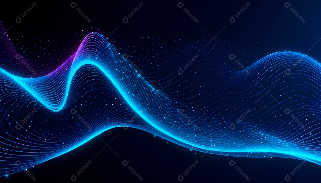 Ponto de ponto abstrato conecta-se com linha de gradiente e design de linha de onda intrincada estética rede social de internacionalização ou conceito de tecnologia de conexão de big data de negócios
