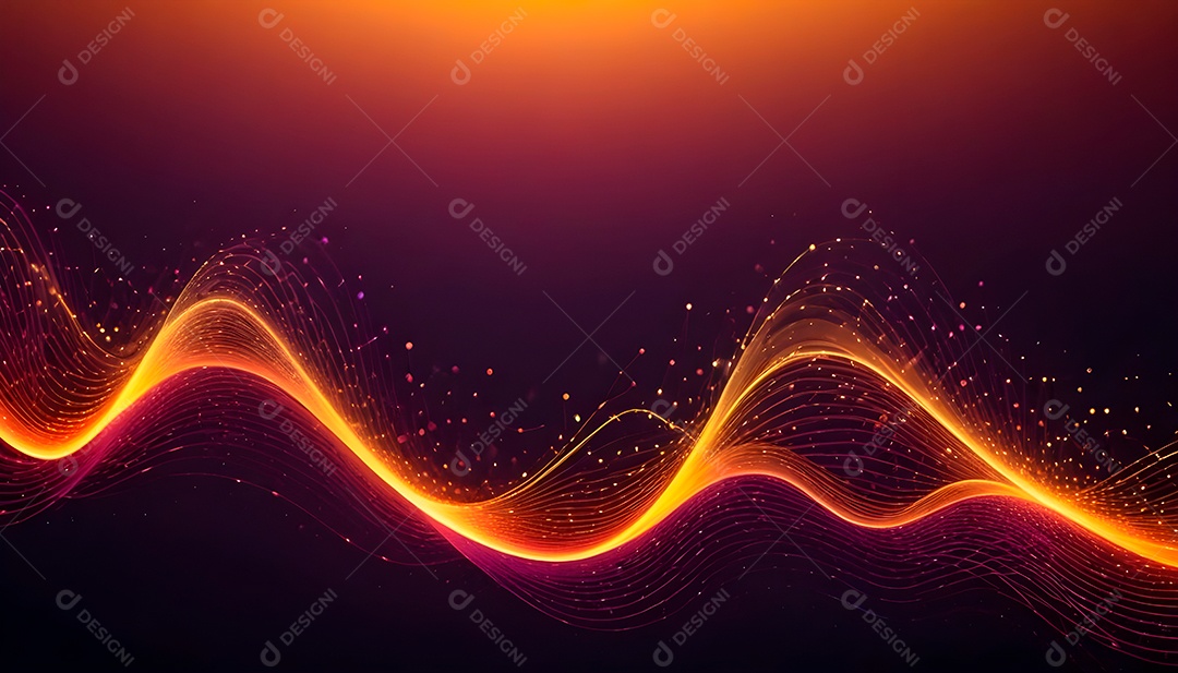 Ponto de ponto abstrato conecta-se com linha de gradiente e design de linha de onda intrincada estética rede social de internacionalização ou conceito de tecnologia de conexão de big data de negócios