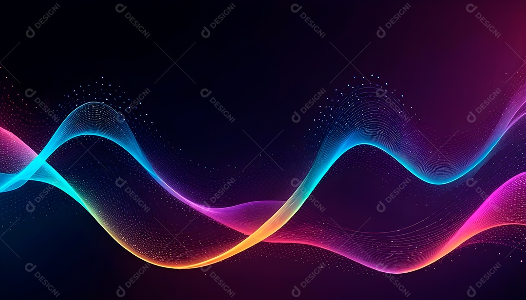 Ponto de ponto abstrato conecta-se com linha de gradiente e design de linha de onda intrincada estética rede social de internacionalização ou conceito de tecnologia de conexão de big data de negócios