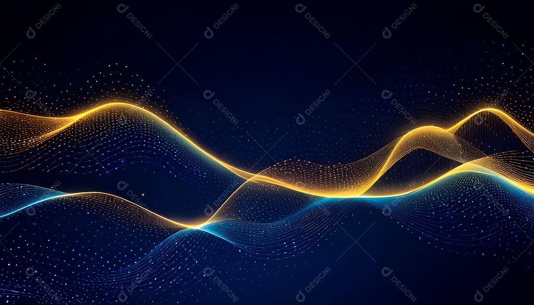 Ponto de ponto abstrato conecta-se com linha de gradiente e design de linha de onda intrincada estética rede social de internacionalização ou conceito de tecnologia de conexão de big data de negócios