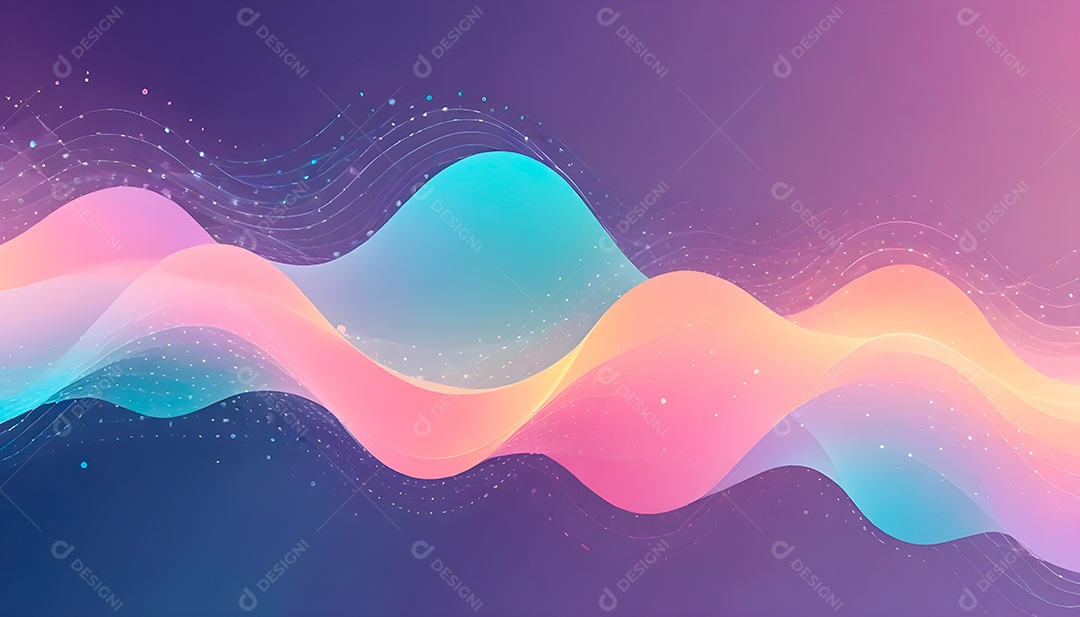 Ponto de ponto abstrato conecta-se com linha de gradiente e design de linha de onda intrincada estética rede social de internacionalização ou conceito de tecnologia de conexão de big data de negócios