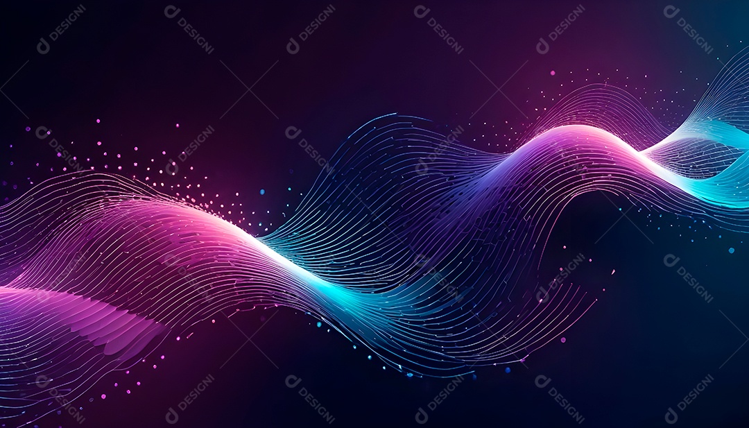 Ponto de ponto abstrato conecta-se com linha de gradiente e design de linha de onda intrincada estética rede social de internacionalização ou conceito de tecnologia de conexão de big data de negócios