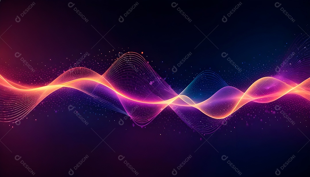 Ponto de ponto abstrato conecta-se com linha de gradiente e design de linha de onda intrincada estética rede social de internacionalização ou conceito de tecnologia de conexão de big data de negócios